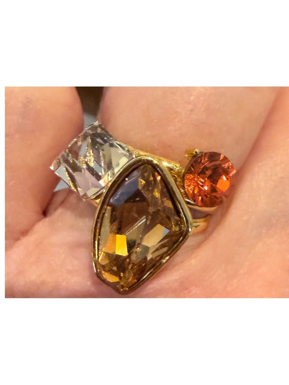 Amanda Blu Stackable Ring - Sz 7 with 3 stones